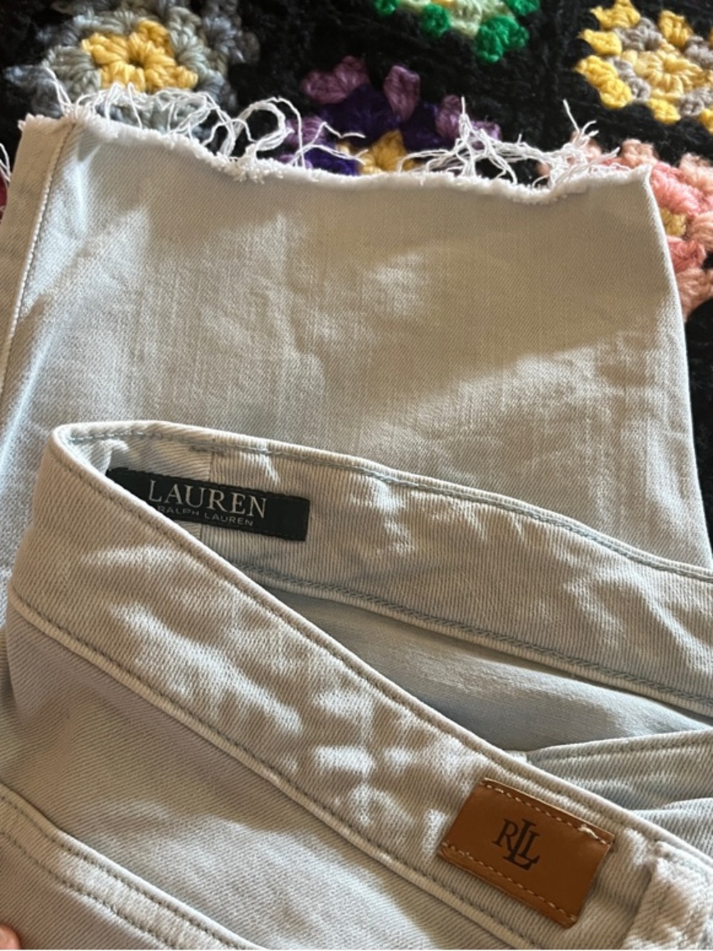 Ralph Lauren RLL Lauren 18w Light Blue denim Premier Straight Ankle Jeans wide
